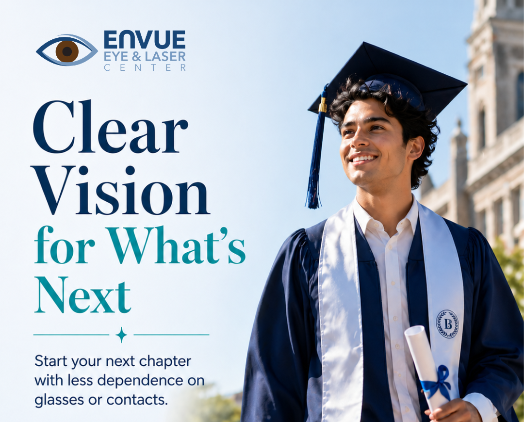 Blog title and a college graduate in a cap and gown with diploma.