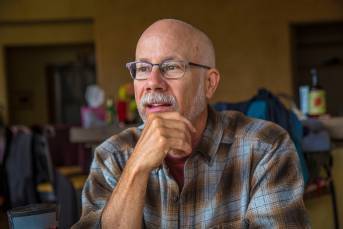 Senior man with glasses